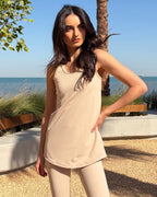 Cream loose Tank Top