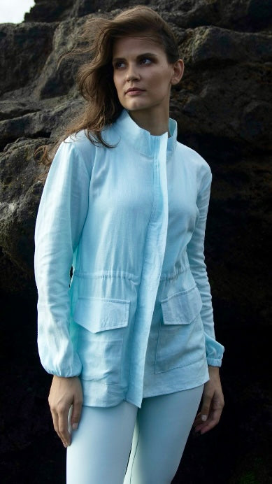 Aqua Linen Parka