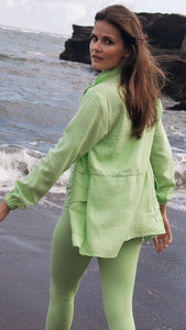 Lime Linen Parka