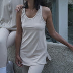 Cream loose Tank Top